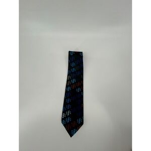Ties In Disguise Mens Silk Dollar Sign Money Pattern Navy Blue Green Necktie